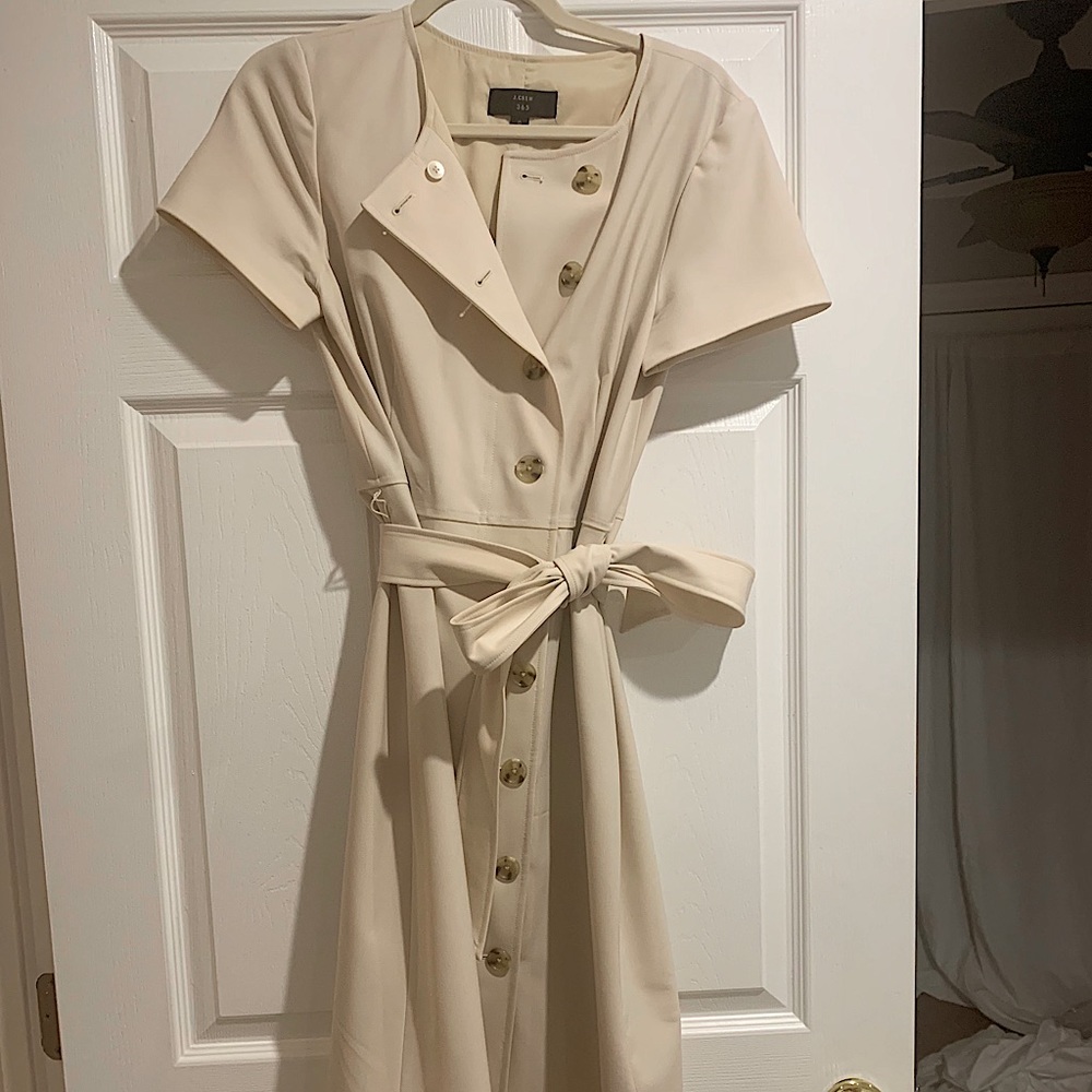 Jcrew Short Sleeve Button Front Trench Dress